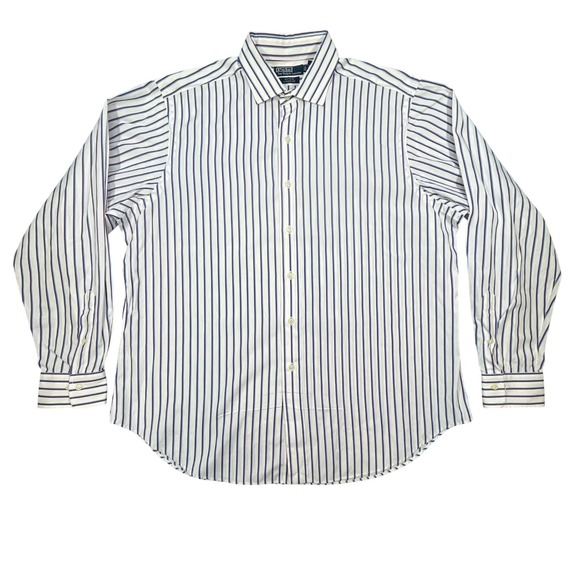 Polo Ralph Lauren Other - Polo Ralph Lauren White Blue Pink Striped Estate Classic Fit Shirt Mens XL 17.5